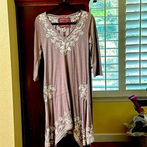 Johnny Was dress, Tshirt like material, it stretches. Good condition, no stains